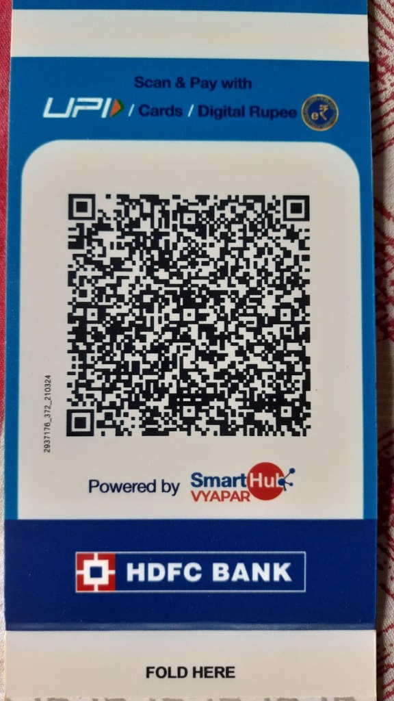 Official HDFC SmartHub Vyapar QR Standee - Aloy Fera Trust